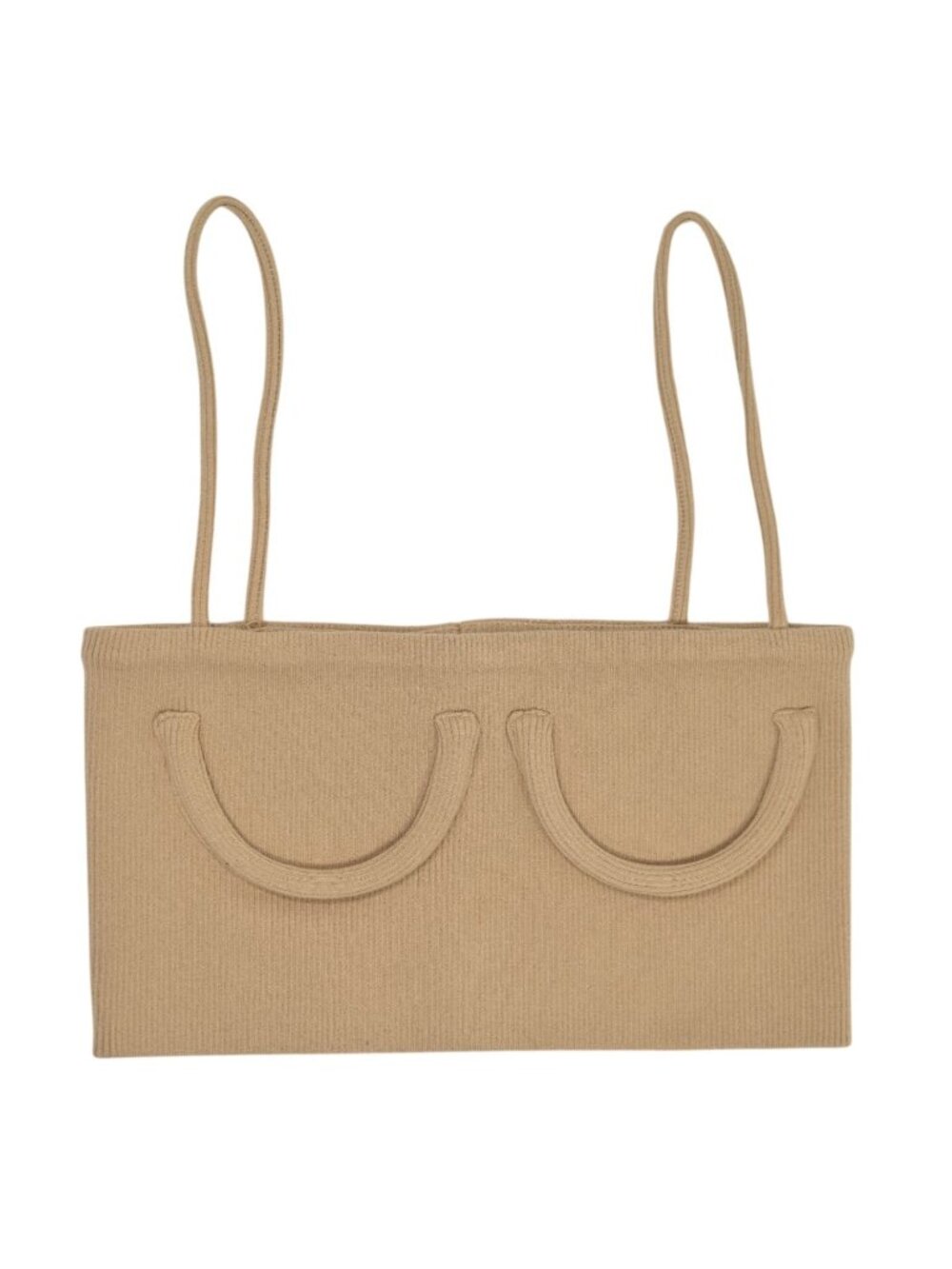 Orseund Iris Ribbed Bustier Top in Tan
